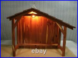 Cedar Nativity Stable/Shed Manger Scene Creche/Miniature Village/Christmas