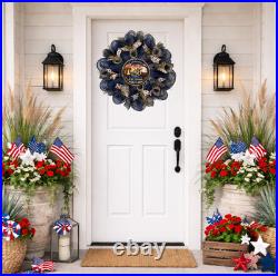 Celebrating 250 years of Freedom Patriotic Deco Mesh Wreath