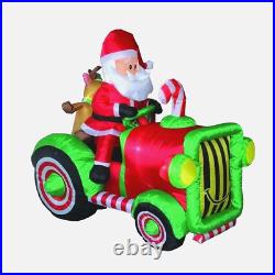 Celebrations Inflatable Airblown 7.5′ Christmas Santa Claus on Holiday Tractor