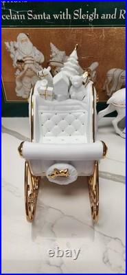 Centerpiece Traditions Porcelain Santa With Sleigh & Reindeer in Original Box Centerpiece Traditions Porcelain Santa With Sleigh & Reindeer in Original Box