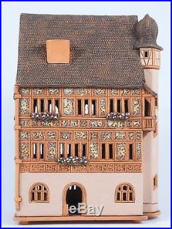 Ceramic tea light holder Pfister house in Colmar France 29cm Midene handmade