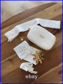 Chanel Snowflake Ornament (2), Woven Makeup Bag, Charm & Ribbon