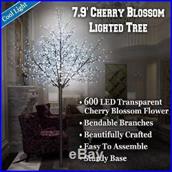 Cherry Blossom Flower Light Tree w 600 LED 7.9ft Christmas Holiday Decor Sturdy