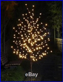 Cherry Blossom Lighted Yard Tree 6 Feet Outdoor Garden Decoration 208 LED Light