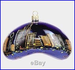 Chicago Bean During the Night Polish Blown Glass Christmas Ornament Decoration