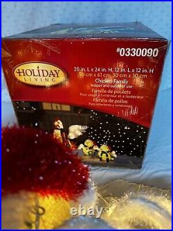 Chicken Family Carolers RARE Holiday Living Light Up Christmas Decor