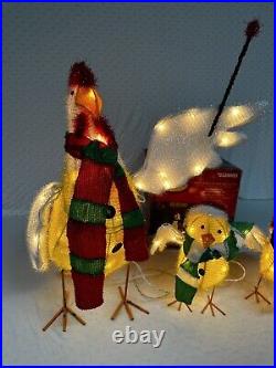 Chicken Family Carolers RARE Holiday Living Light Up Christmas Decor