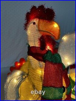 Chicken Family Carolers RARE Holiday Living Light Up Christmas Decor