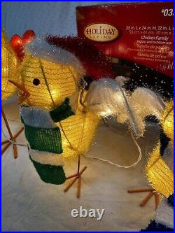 Chicken Family Carolers RARE Holiday Living Light Up Christmas Decor