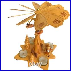 Christian Ulbricht Germany Christmas Pyramid Natural Angels Santa Tealights READ Christian Ulbricht Germany Christmas Pyramid Natural Angels Santa Tealights READ