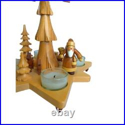 Christian Ulbricht Germany Christmas Pyramid Natural Angels Santa Tealights READ Christian Ulbricht Germany Christmas Pyramid Natural Angels Santa Tealights READ