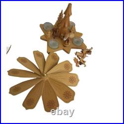 Christian Ulbricht Germany Christmas Pyramid Natural Angels Santa Tealights READ Christian Ulbricht Germany Christmas Pyramid Natural Angels Santa Tealights READ