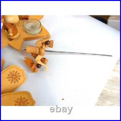 Christian Ulbricht Germany Christmas Pyramid Natural Angels Santa Tealights READ Christian Ulbricht Germany Christmas Pyramid Natural Angels Santa Tealights READ