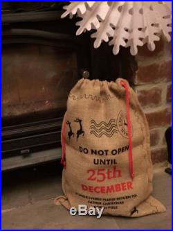 Christmas 100% Hessian Santa Sack Stocking Decoration Bag Sacks Vintage Rustic