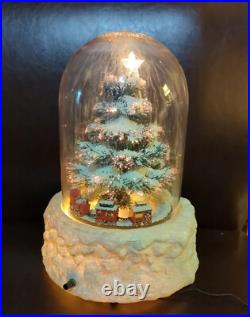 Christmas 15 Snow Globe Musical Fiber Optic Light Air Blow Santa Drummer Boy
