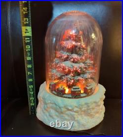 Christmas 15 Snow Globe Musical Fiber Optic Light Air Blow Santa Drummer Boy