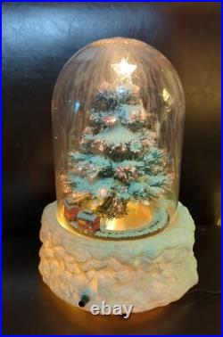 Christmas 15 Snow Globe Musical Fiber Optic Light Air Blow Santa Drummer Boy
