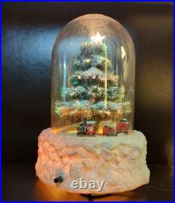 Christmas 15 Snow Globe Musical Fiber Optic Light Air Blow Santa Drummer Boy