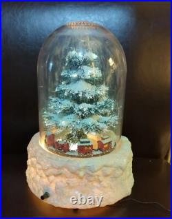 Christmas 15 Snow Globe Musical Fiber Optic Light Air Blow Santa Drummer Boy