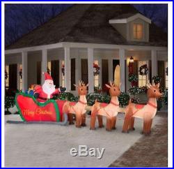 Christmas 16 ft Santa In Sleigh Airblown Inflatable Holiday Decor Lawn Yard New