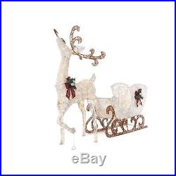 Christmas 60 LED Lighted Standing Deer with 44 LED Lighted Acrylic Sleigh Yard