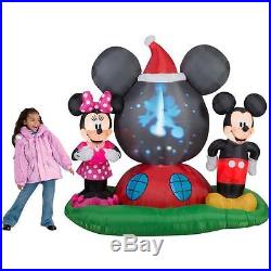 Christmas 6.5' Mickey Mouse Minnie Panoramic Projection Globe Inflatable snow