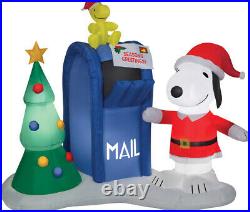 Christmas 6 Ft Santa Snoopy Woodstock Mailbox Airblown Inflatable Yard Gemmy