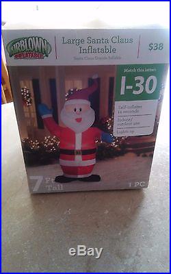 Christmas 7 ft Large Santa Claus Airblown Inflatable Indoor/Outdoor New in Box