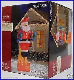 Christmas 8.5 ft Lighted Fire & Ice Santa with Jetpack Airblown Inflatable NIB