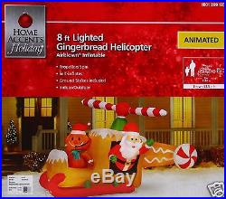 Christmas 8 ft Lighted Animated Gingerbread Helicopter Airblown Inflatable NIB
