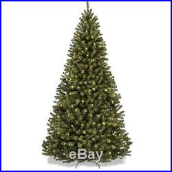 Christmas 9 Ft REALISTIC GREEN Artificial Tree Pine Stand Spruce Pre Lit XMAS