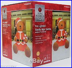 Christmas 9 ft Holiday Lighted Fuzzy Feel Brown Teddy Bear Airblown Inflatable