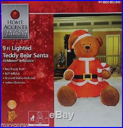 Christmas 9 ft Holiday Lighted Fuzzy Feel Brown Teddy Bear Airblown Inflatable