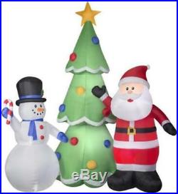 Christmas Air Blown Inflatable Huge 13' Santa & Snowman with Xmas Tree Yard Decor