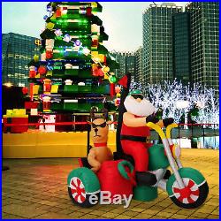 Christmas Air Blown Inflatable Yard Decoration Santa Claus Reindeer Motorcycle