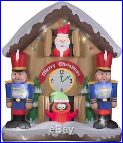 Christmas Airblown Inflatable Animated Santa Clock Scene with Nutcrackers FASTSHIP