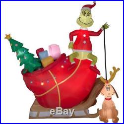 Christmas Airblown Inflatable Grinch Max Sleigh