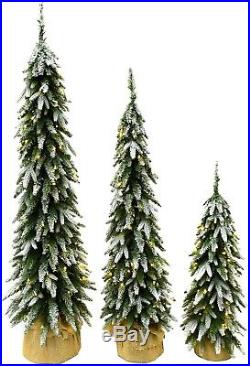 Christmas Alpine Trees, Set of 3 (Flocked)