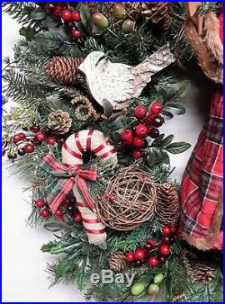 Christmas Angel Wreath Rustic Woodsy Winter Holiday Wreath Decoration