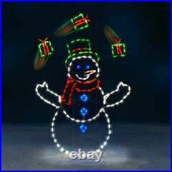 Christmas Animated Led 5ft Juggling Gift Boxes Snowman Yard Decor
