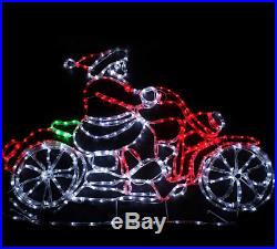 Christmas Animated Santa Claus Riding Motorbike LED Rope Lights Xmas Decoration