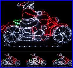 Christmas Animated Santa Claus Riding Motorbike LED Rope Lights Xmas Decoration