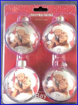 Christmas Bauble Personalised Ball Photo Insert Create Your Tree Decoration Xmas
