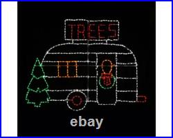 Christmas Camper LED Outdoor Decoration Wireframe Large 86