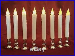 Christmas Candles Candlestick Taper Set of 8 Battery LED Tested Window Holder