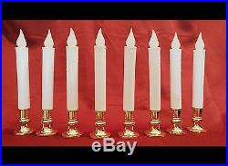 Christmas Candles Candlestick Taper Set of 8 Battery LED Tested Window Holder