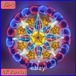 Christmas Capiz Parol LED Lantern Filipino 2022 PH3 size 24 US Seller