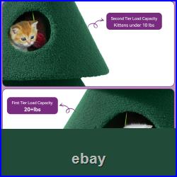 Christmas Cat Tree with Cat House Cat Tower for Indoor Cats with Cat Condos