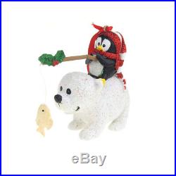 Christmas Ceramic Penguin and Polar Bear Holiday Ornaments, 4-Inch, 2-Piece