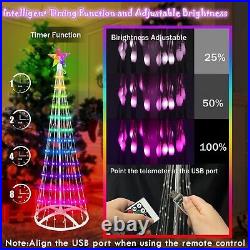 Christmas Cone Tree Light, 5ft 205 LED Color Change Christmas Tree Outdoor wi